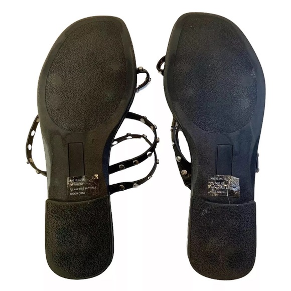 Dolce Vita Jaster Women’s Black with Silver Studs Strappy Flat Sandals Size 10 - Picture 6 of 15